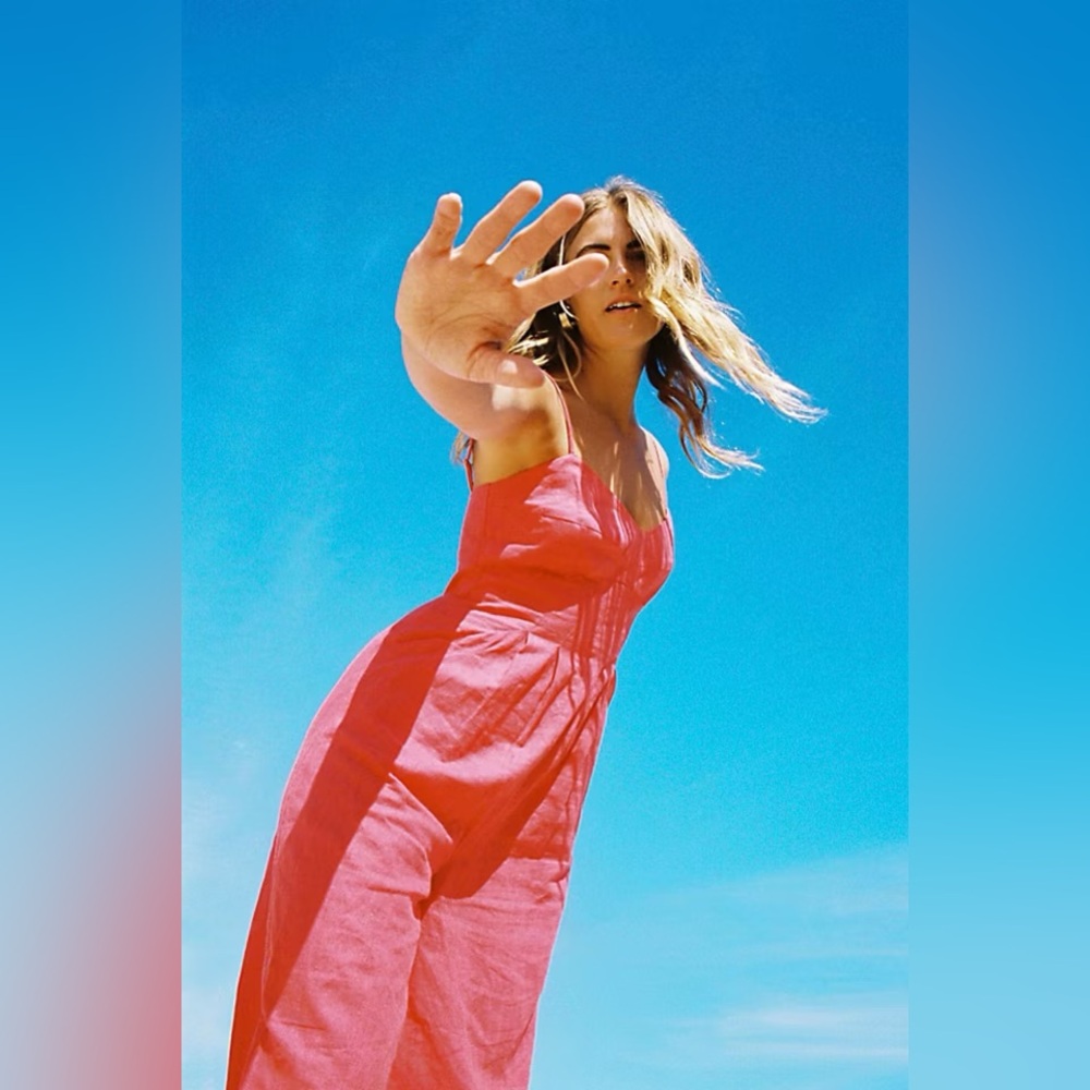 Free People Red Jumpsuit